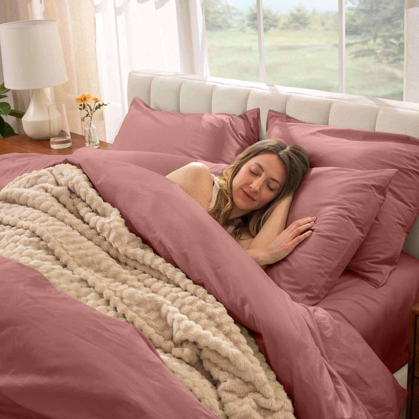 Set copripiumino in percalle di cotone biologico Bare Home