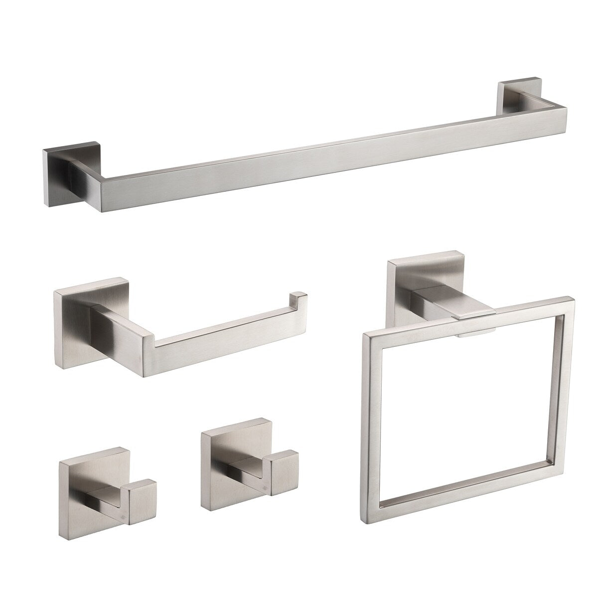 Set di accessori per il bagno Bathlet da 5 pezzi in acciaio inossidabile