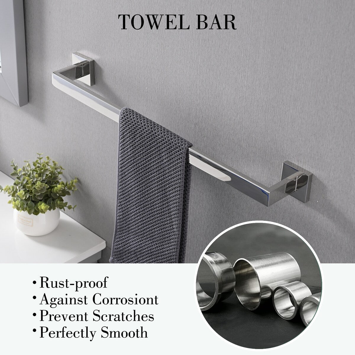Set di accessori per il bagno Bathlet da 5 pezzi in acciaio inossidabile