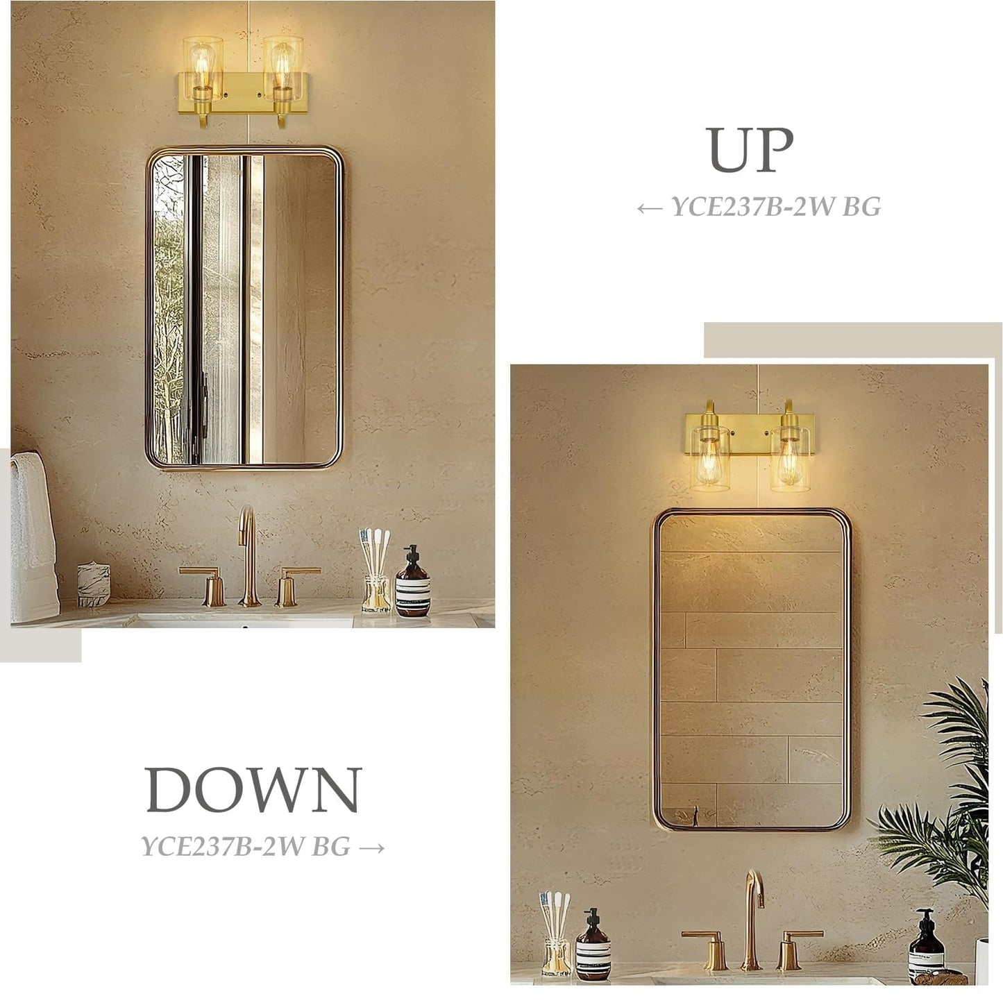 Lampadari per il mobiletto del bagno - Lampada da parete in stile rustico per il bagno