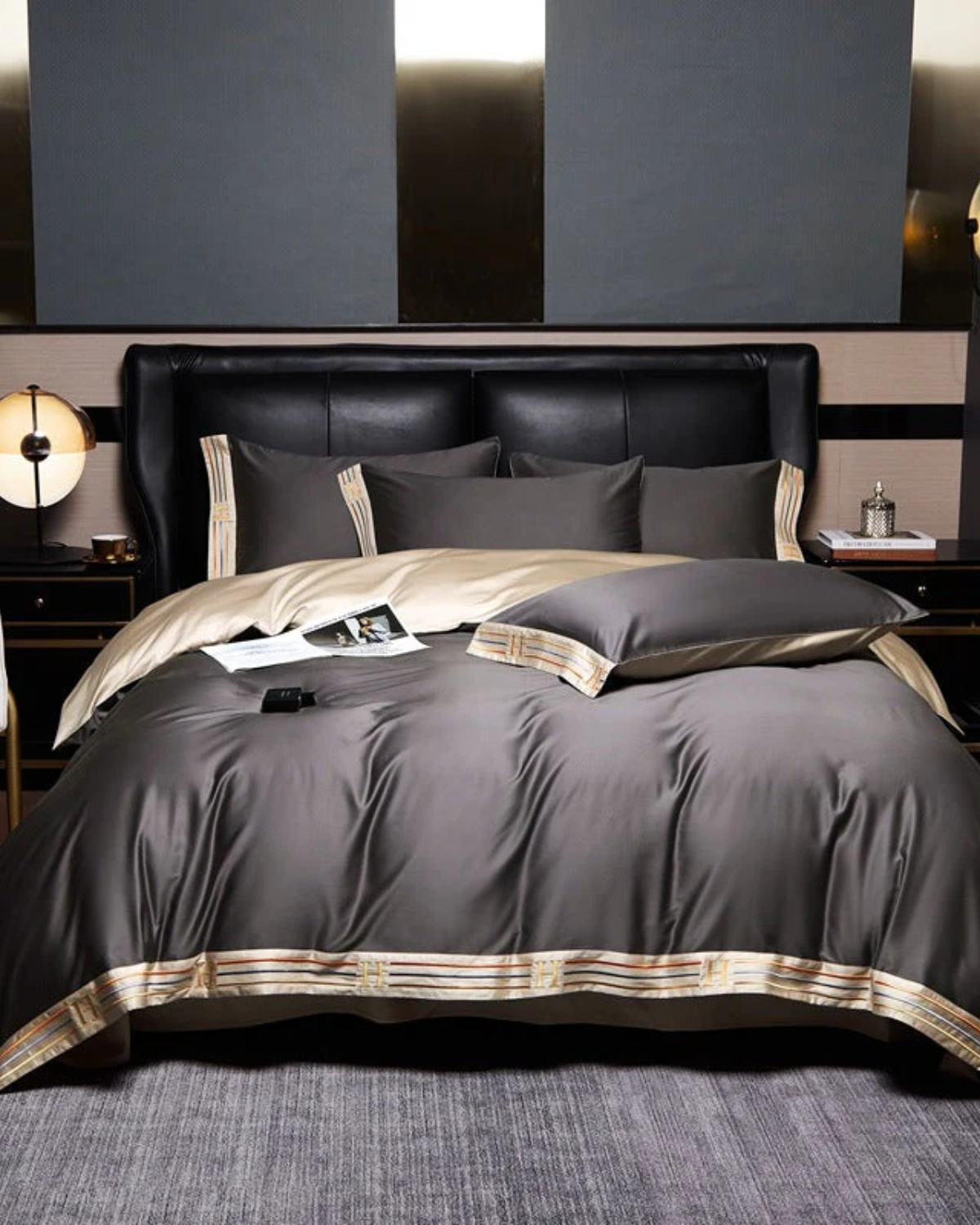 Set biancheria da letto Sérénité Luxe in raso di cotone – 4 pezzi