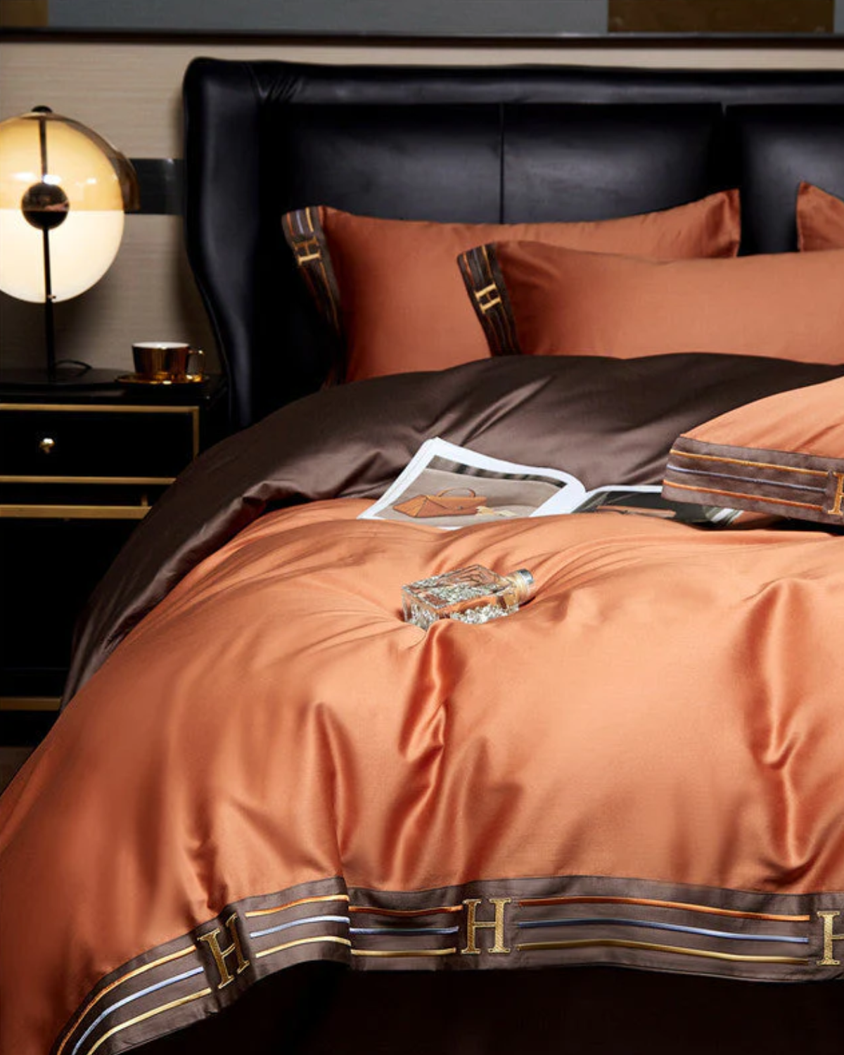 Set biancheria da letto Sérénité Luxe in raso di cotone – 4 pezzi