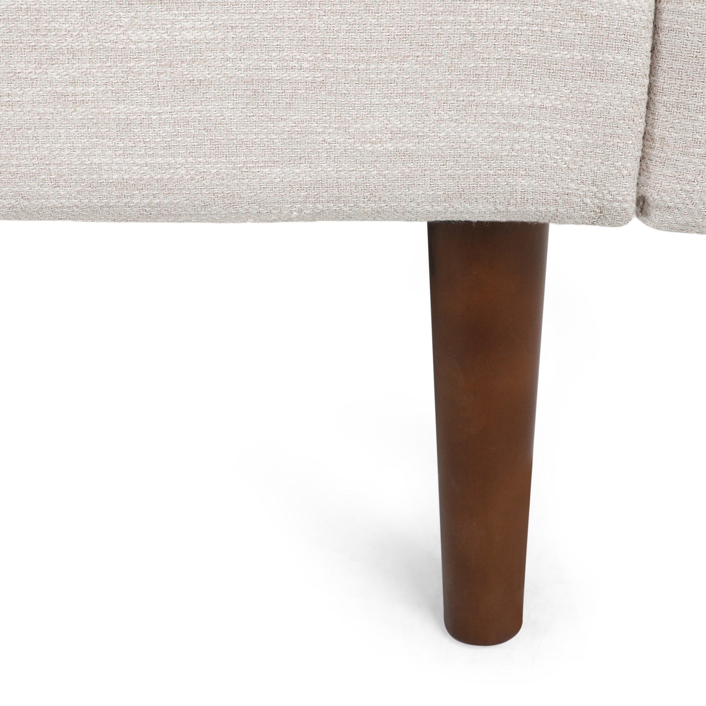 Divano beige a 3 posti con gambe e cuscini in betulla