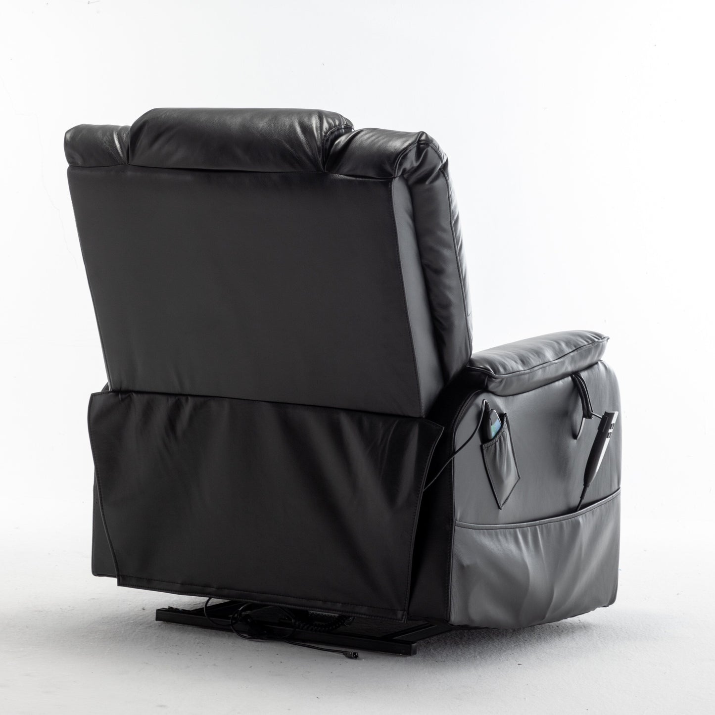 Poltrona reclinabile elettrica beige per anziani con reclinazione completa di 180°, motore OKIN, seduta ampia e tasche laterali
