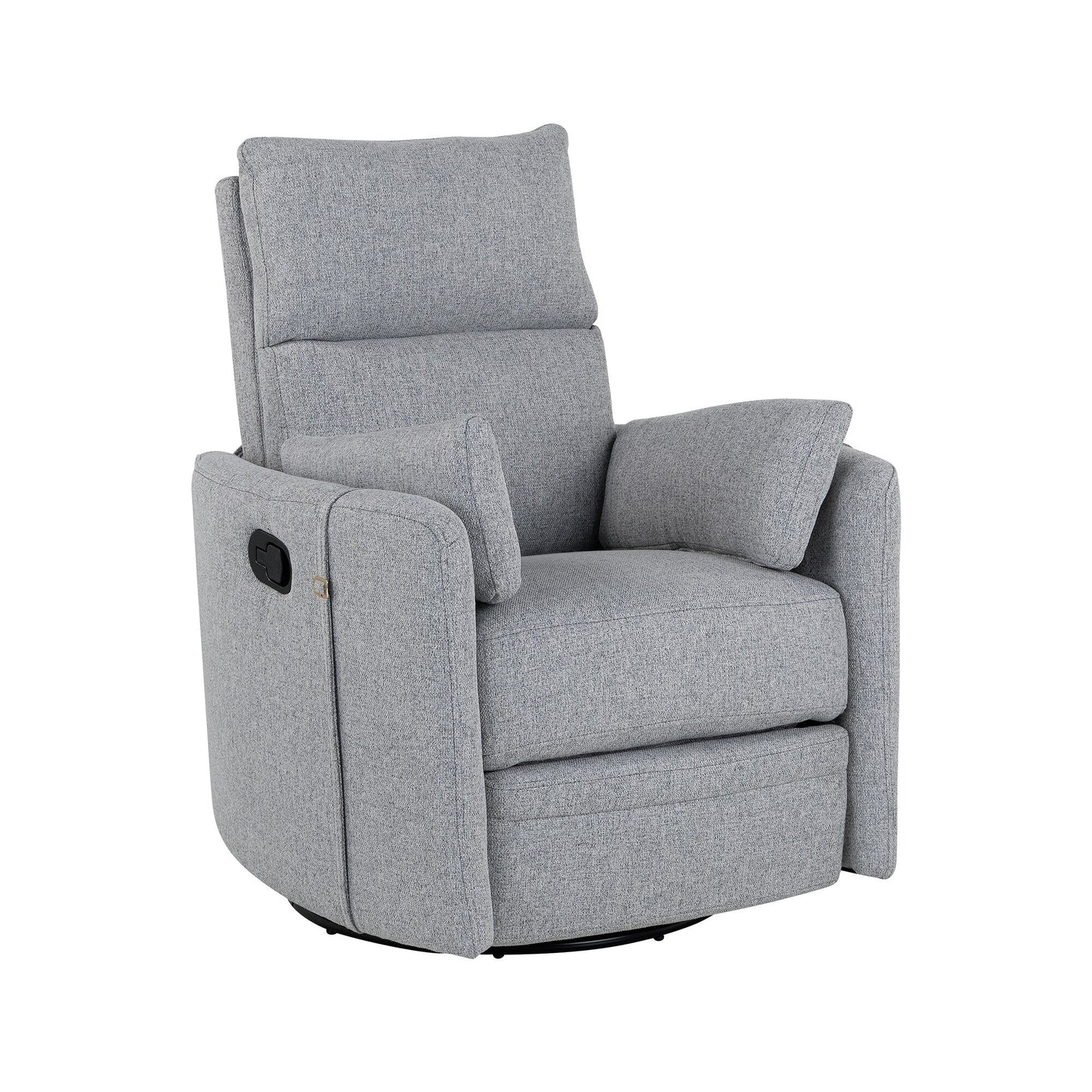 Poltrona reclinabile manuale beige con schienale girevole a 360° e regolabile, include due cuscini rimovibili