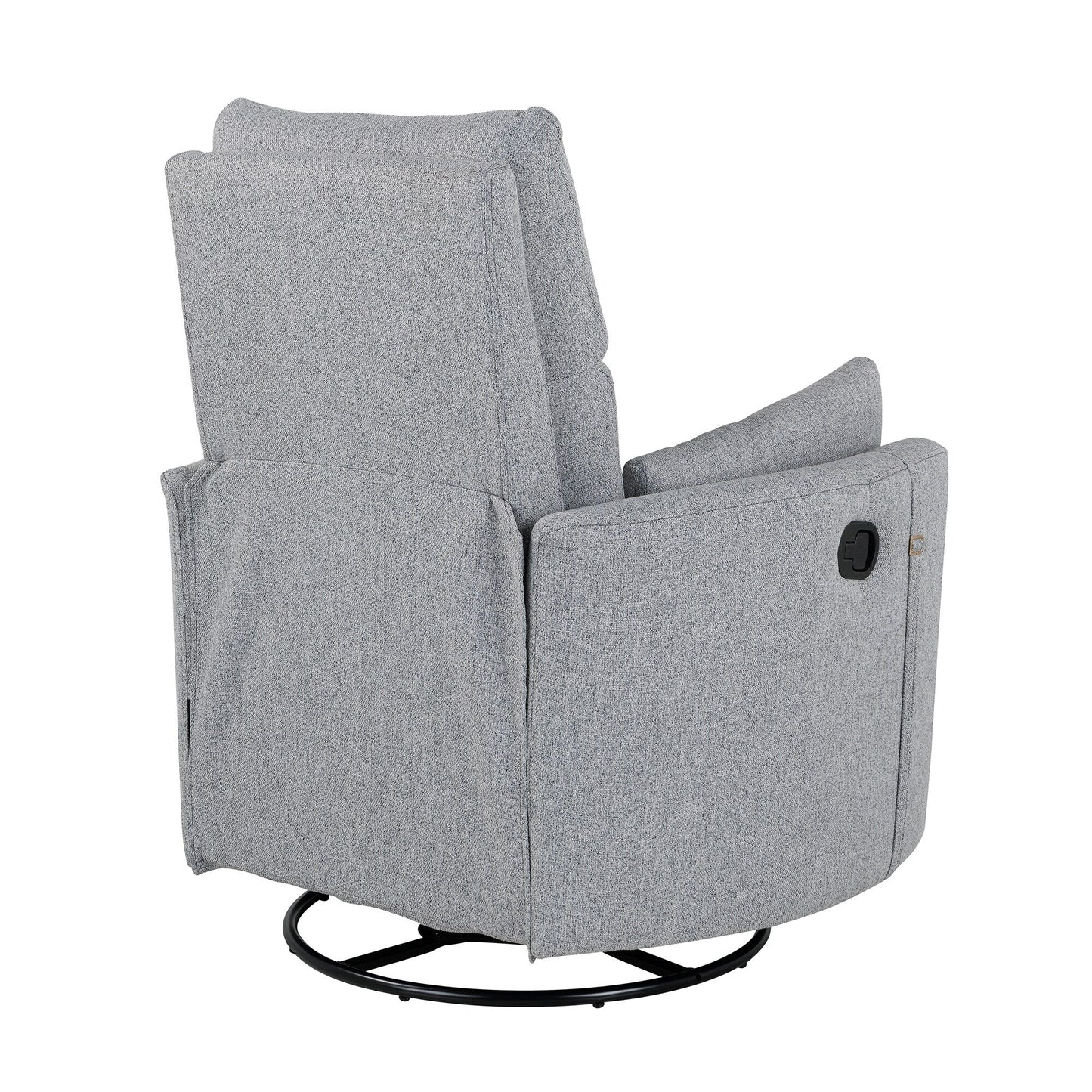 Poltrona reclinabile manuale beige con schienale girevole a 360° e regolabile, include due cuscini rimovibili