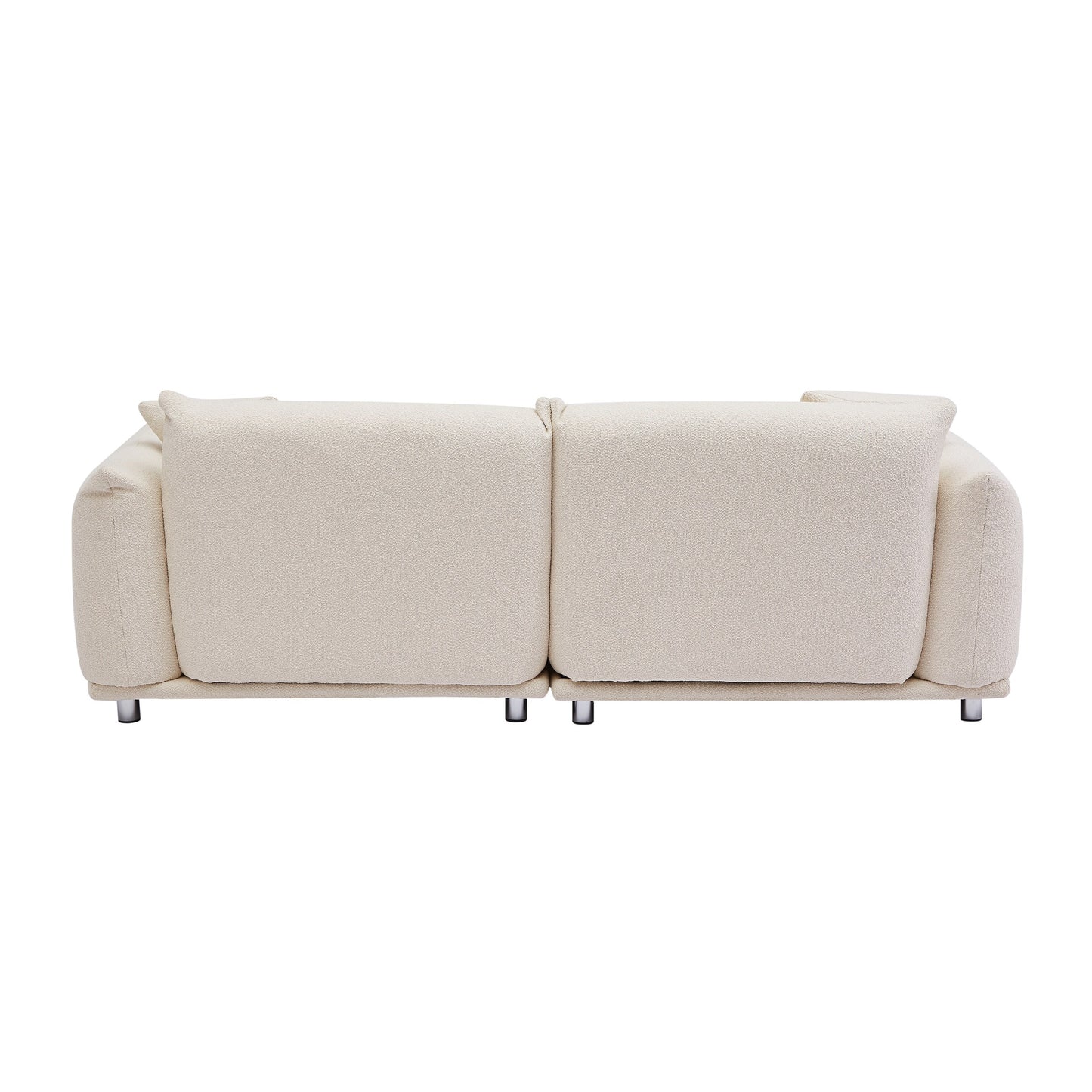 Divano a due posti beige oversize con gambe in metallo