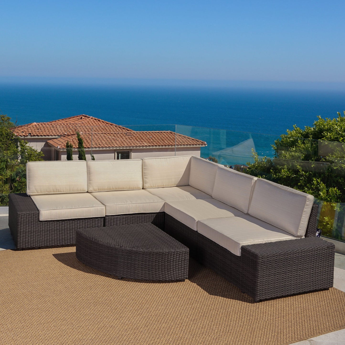 Il miglior set di divani da esterno in vimini Sail Bridge da 6 pezzi di Havenside Home