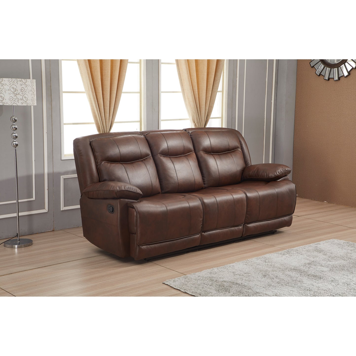 Divano reclinabile manuale in similpelle Betsy Furniture a 3 posti 8006