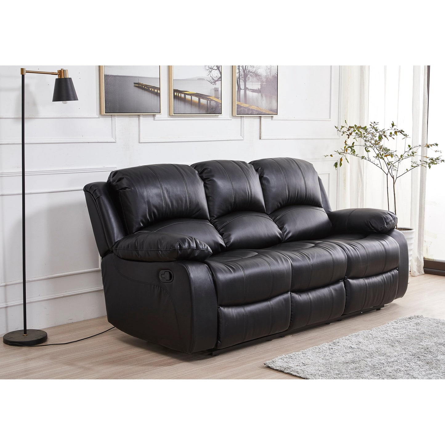 Divano reclinabile manuale in similpelle Betsy Furniture a 3 posti 8018