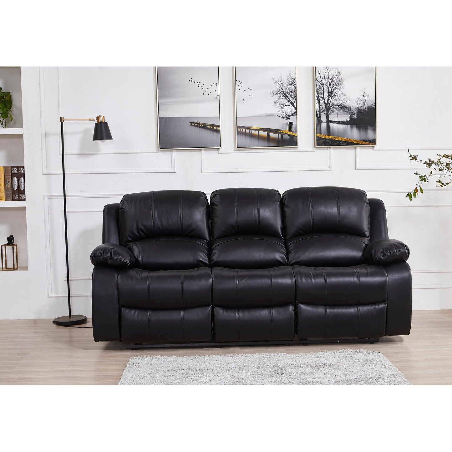 Divano reclinabile manuale in similpelle Betsy Furniture a 3 posti 8018
