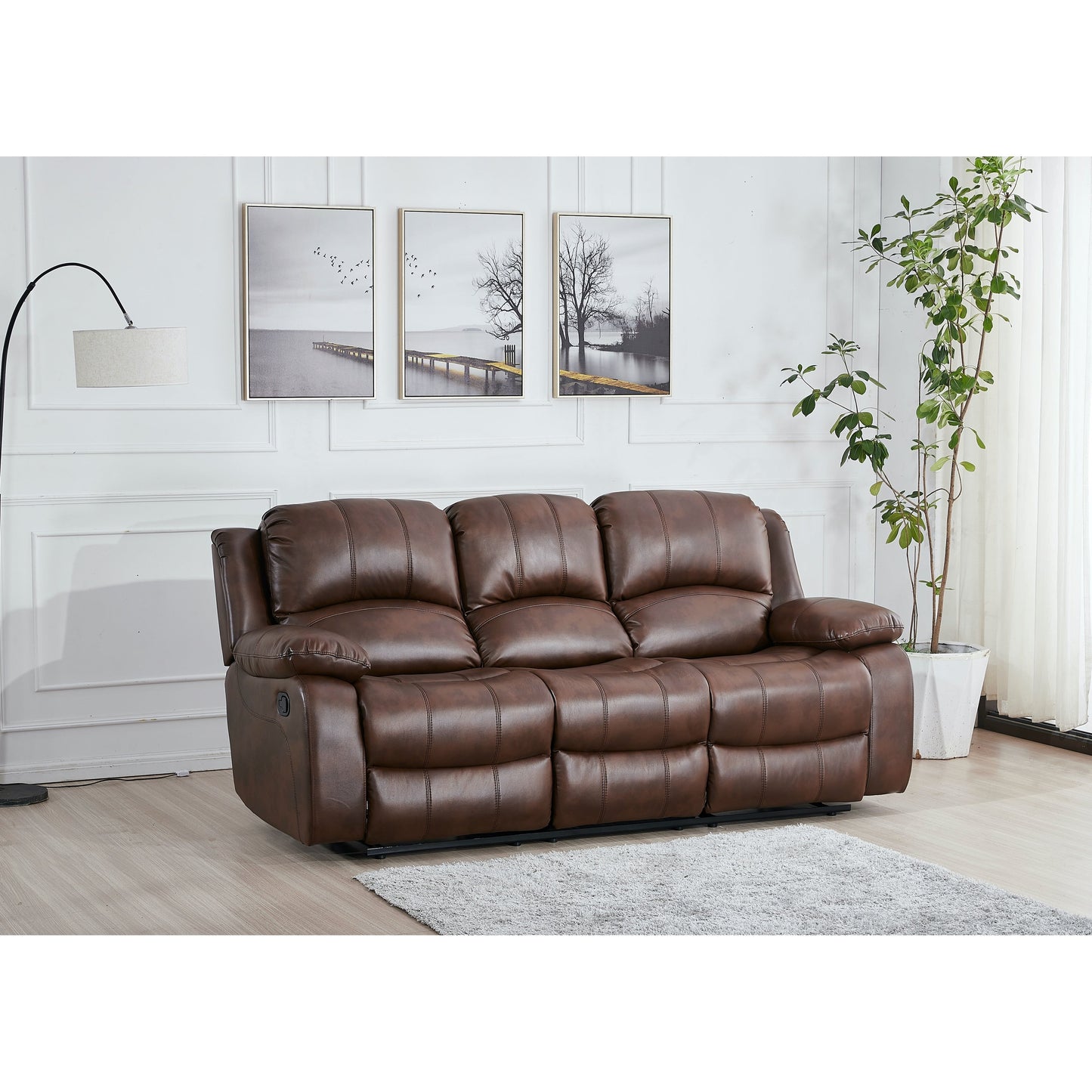 Divano reclinabile manuale in similpelle Betsy Furniture a 3 posti 8018