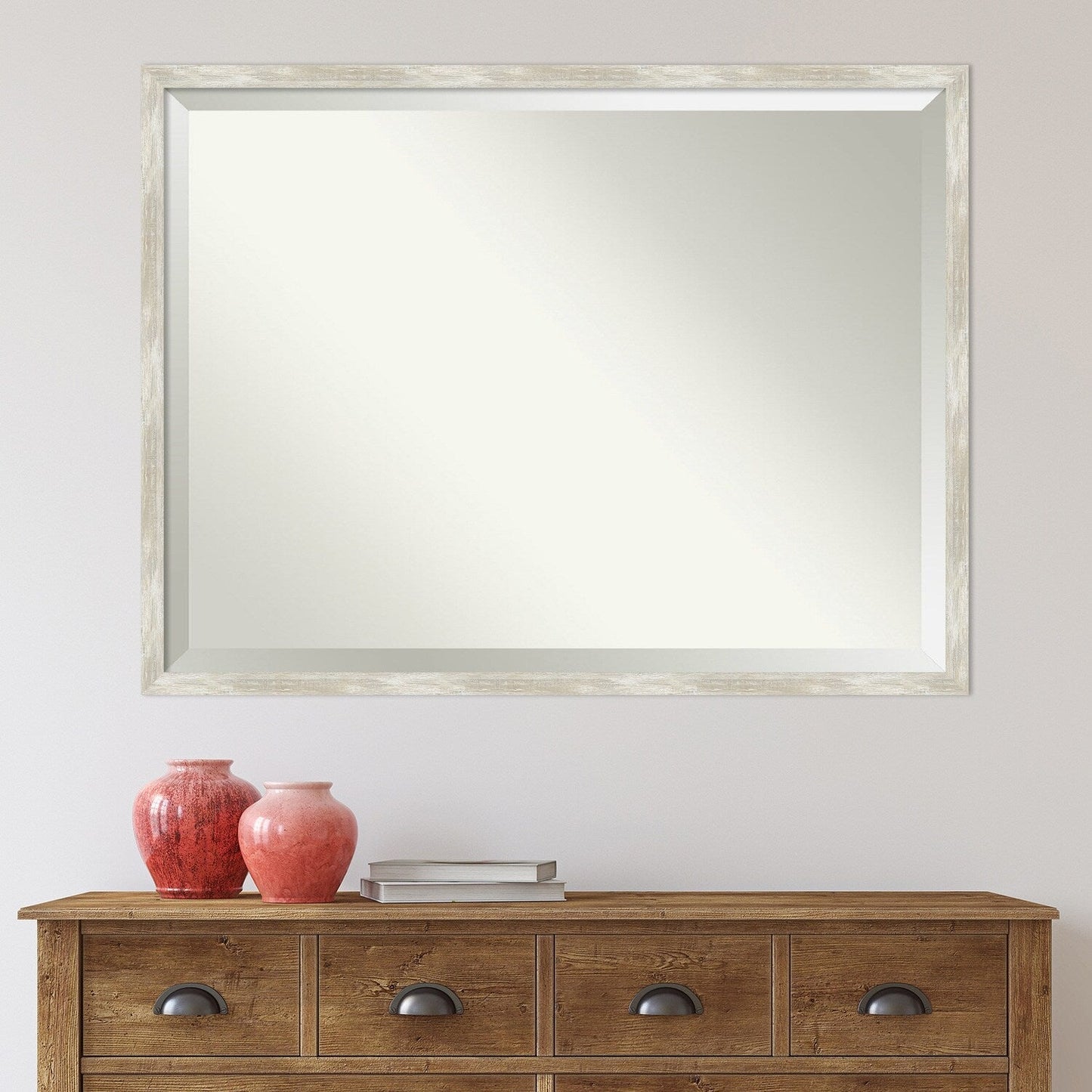 Specchio da parete per bagno bisellato - Cornice metallica screpolata