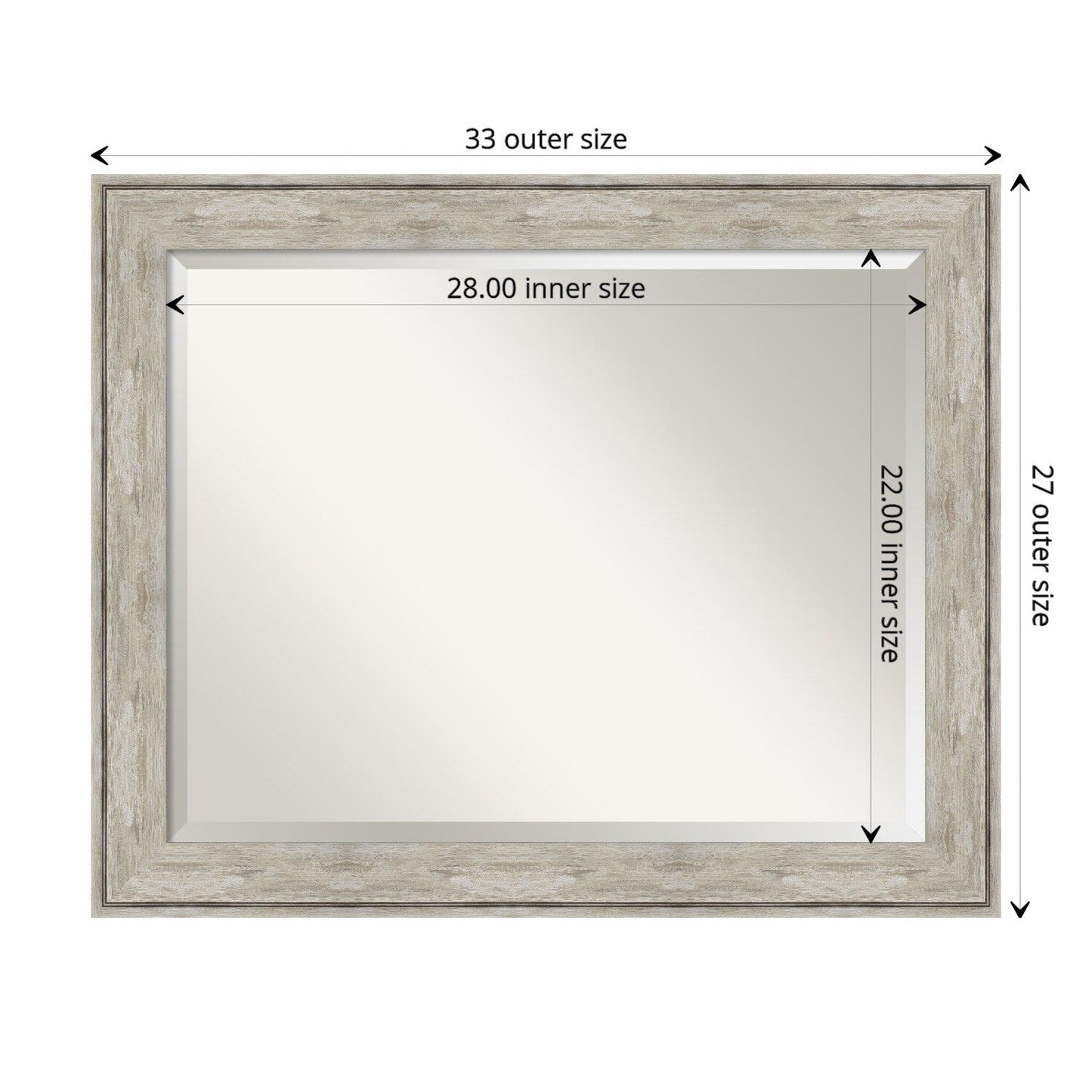 Specchio da parete per bagno bisellato - Cornice metallica screpolata