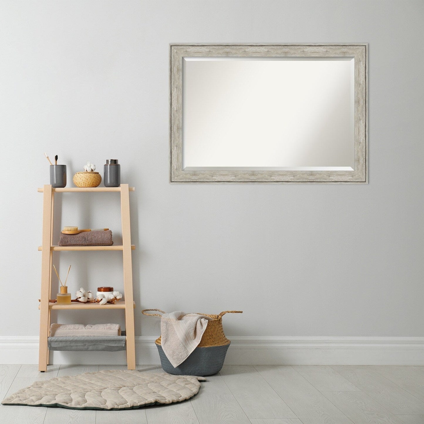 Specchio da parete per bagno bisellato - Cornice metallica screpolata