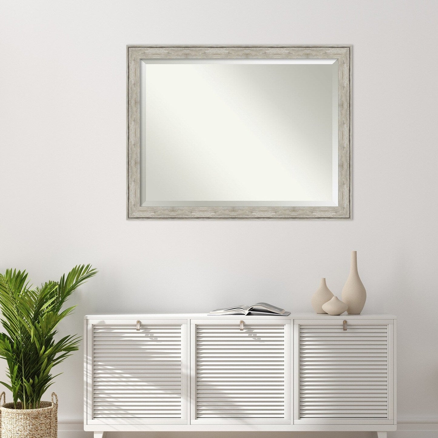 Specchio da parete per bagno bisellato - Cornice metallica screpolata