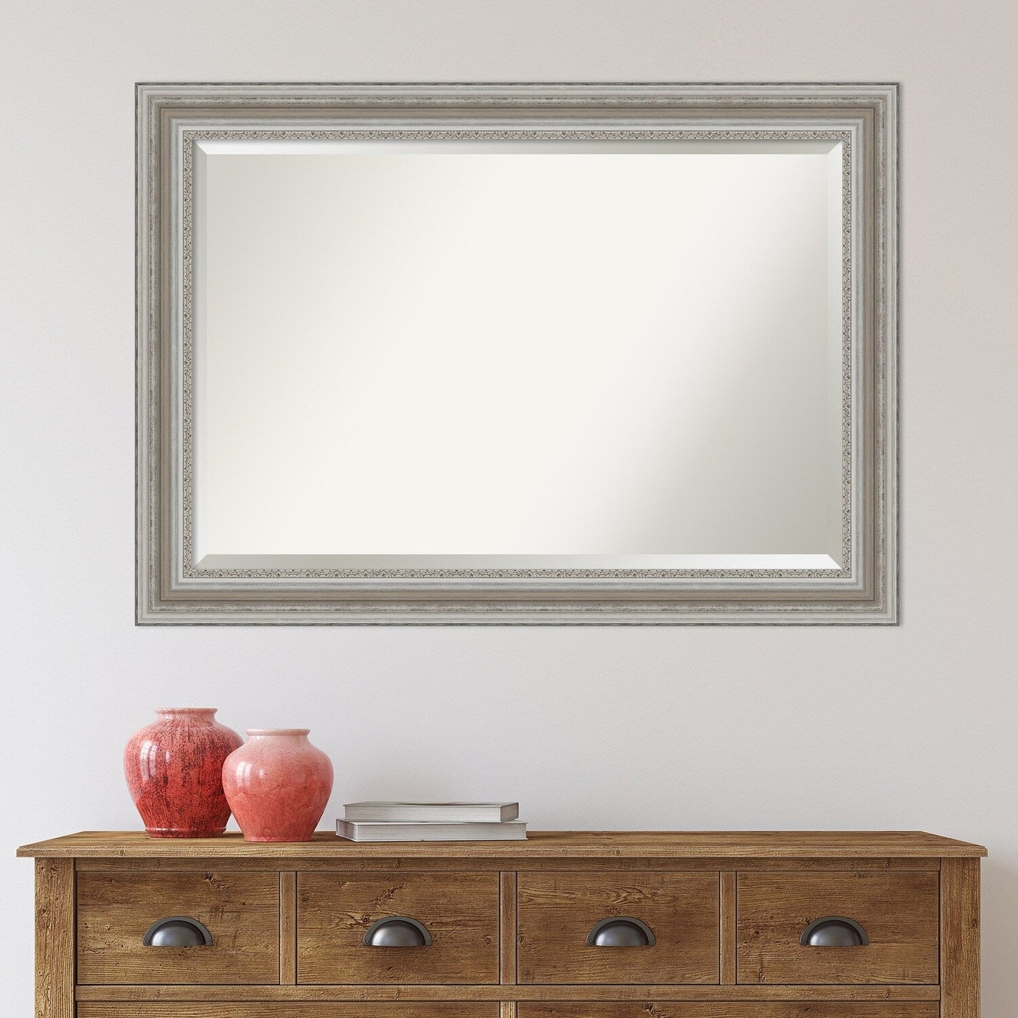 Specchio da parete per bagno bisellato - Cornice argento Parlor