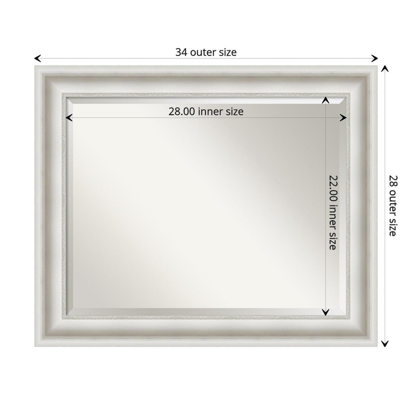 Specchio da parete per bagno bisellato - Cornice bianca Parlor