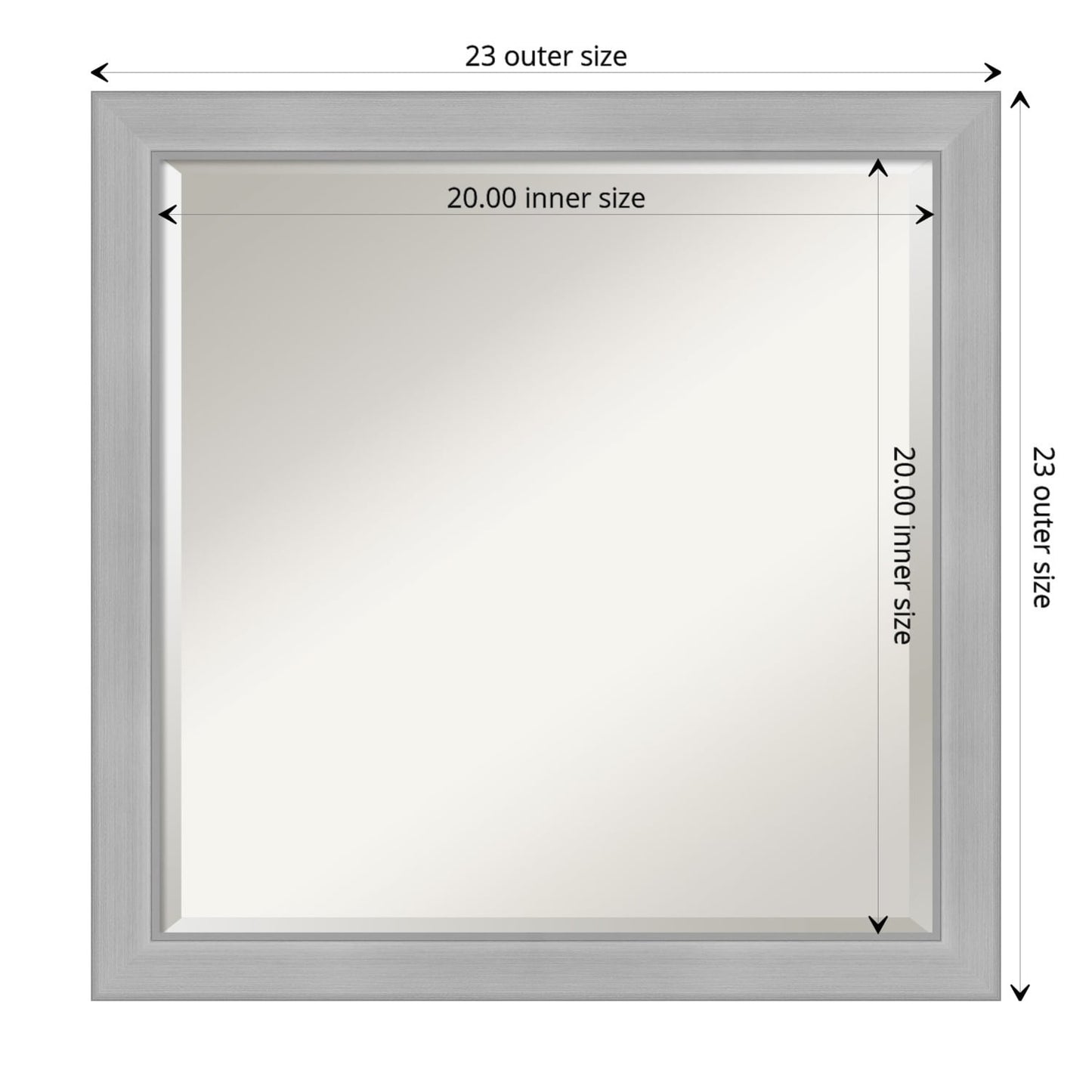 Specchio da parete per bagno bisellato - Cornice in nichel spazzolato Vista