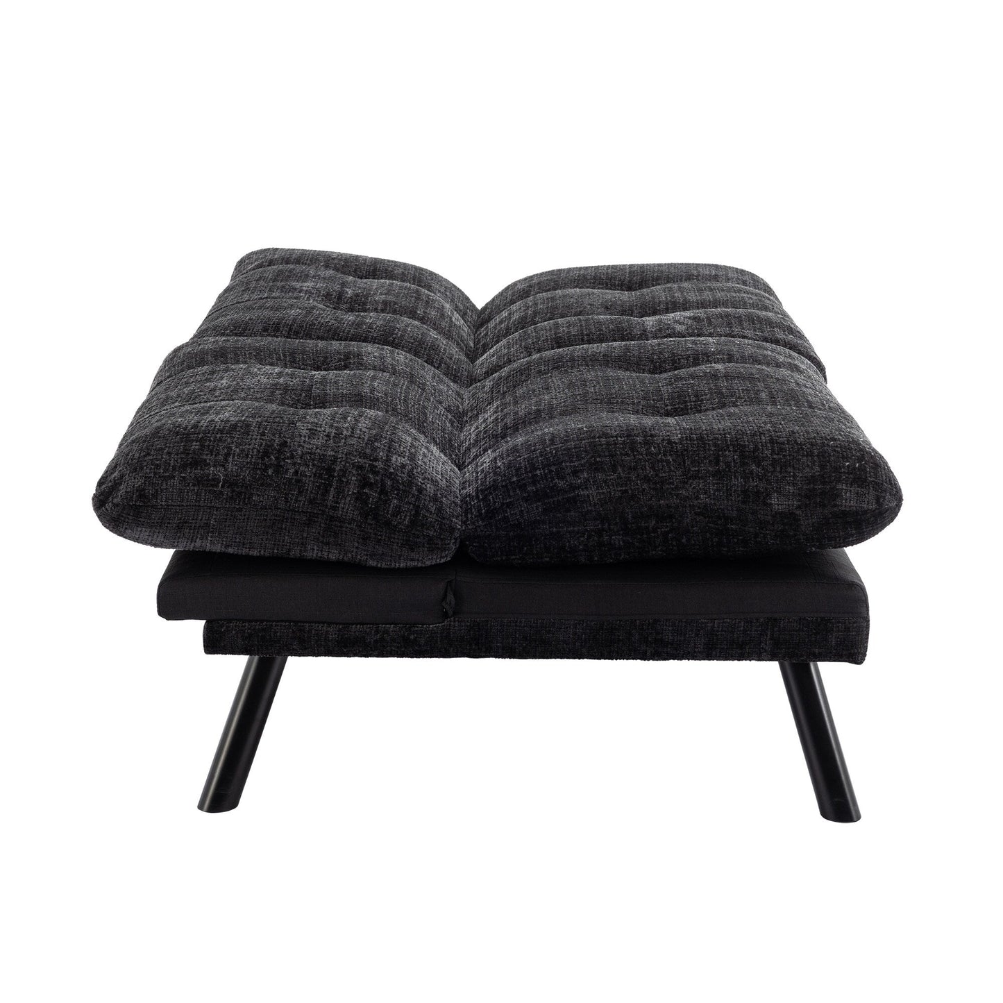 Divano letto futon convertibile in ciniglia nera