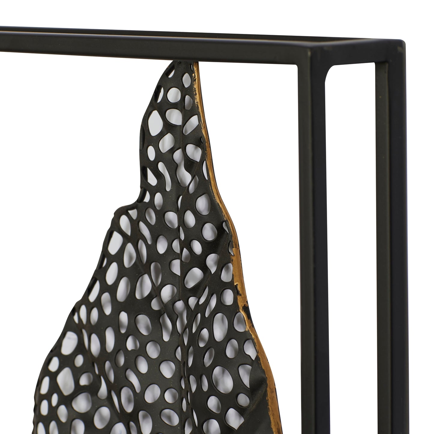 Decorazione murale contemporanea in ferro nero 26 x 38 x 3