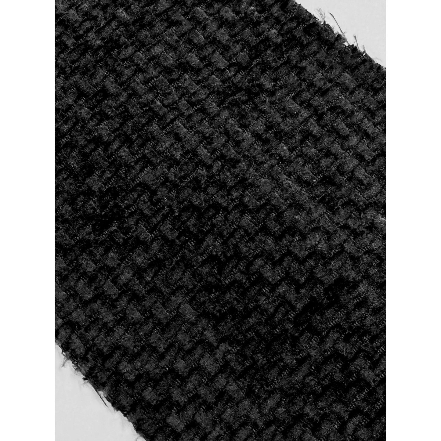 Set di divani modulari quadrati in ciniglia oversize nero da 3 pezzi con cuscini in schiuma ad alta densità, combinazione libera