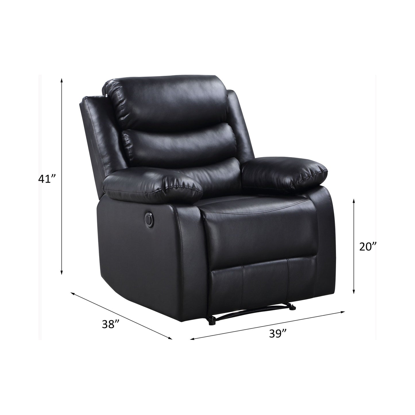 Poltrona reclinabile Power Motion in pelle sintetica nera