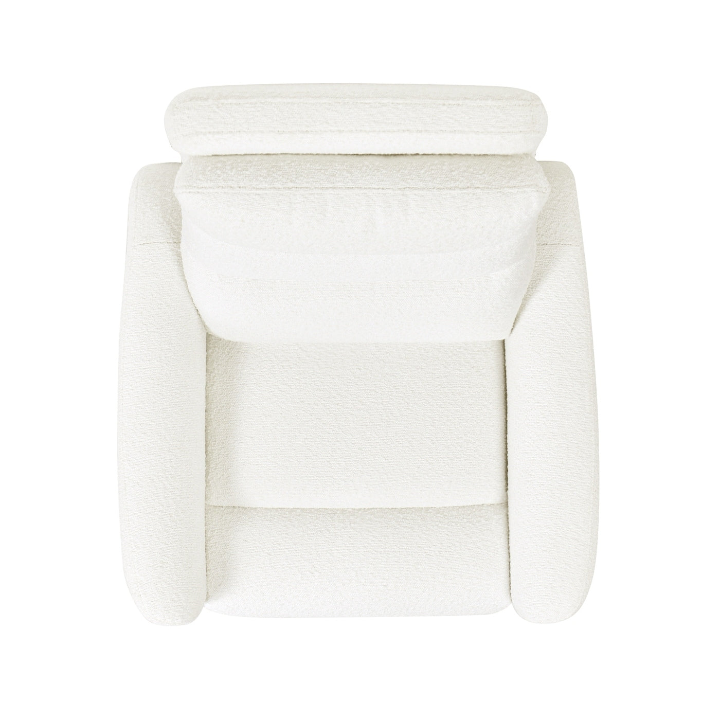 Poltrona reclinabile elettrica con schienale alto e rivestimento in tessuto Boucle Bloomy 35.5