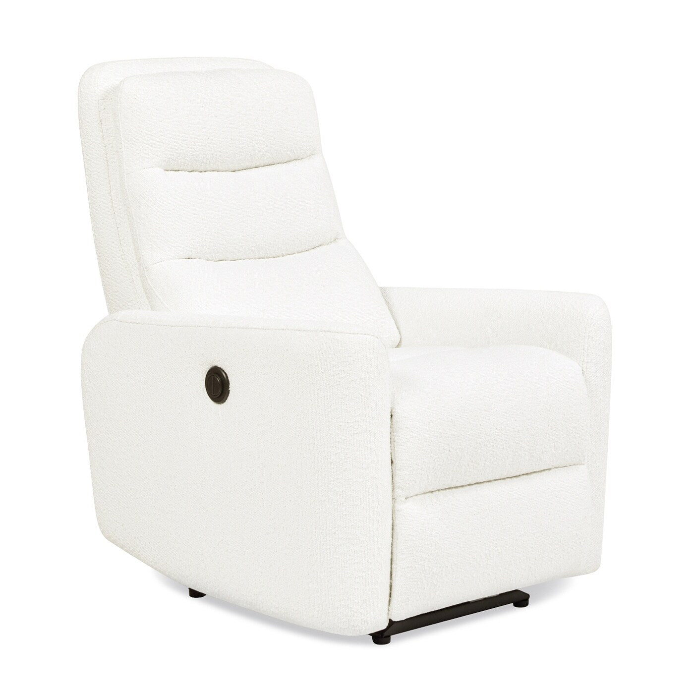 Poltrona reclinabile elettrica con schienale alto e rivestimento in tessuto Boucle Bloomy 35.5