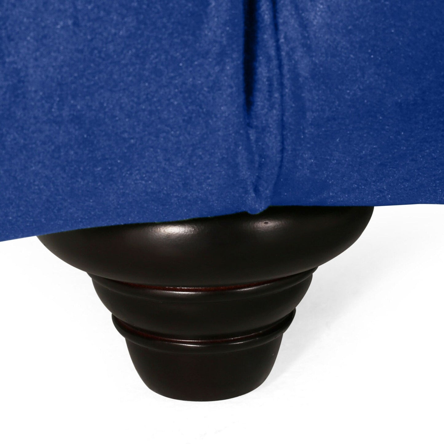 Divano a 3 posti in velluto blu da 83,5'' con schienale capitonné, gambe in legno massello vintage e braccioli larghi - Ideal & Study