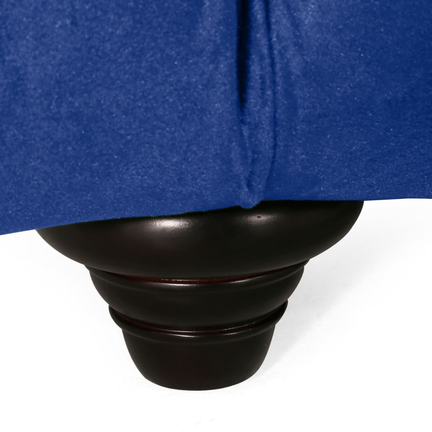 Divano a 3 posti in velluto blu da 83,5'' con schienale capitonné, gambe in legno vintage e braccioli larghi