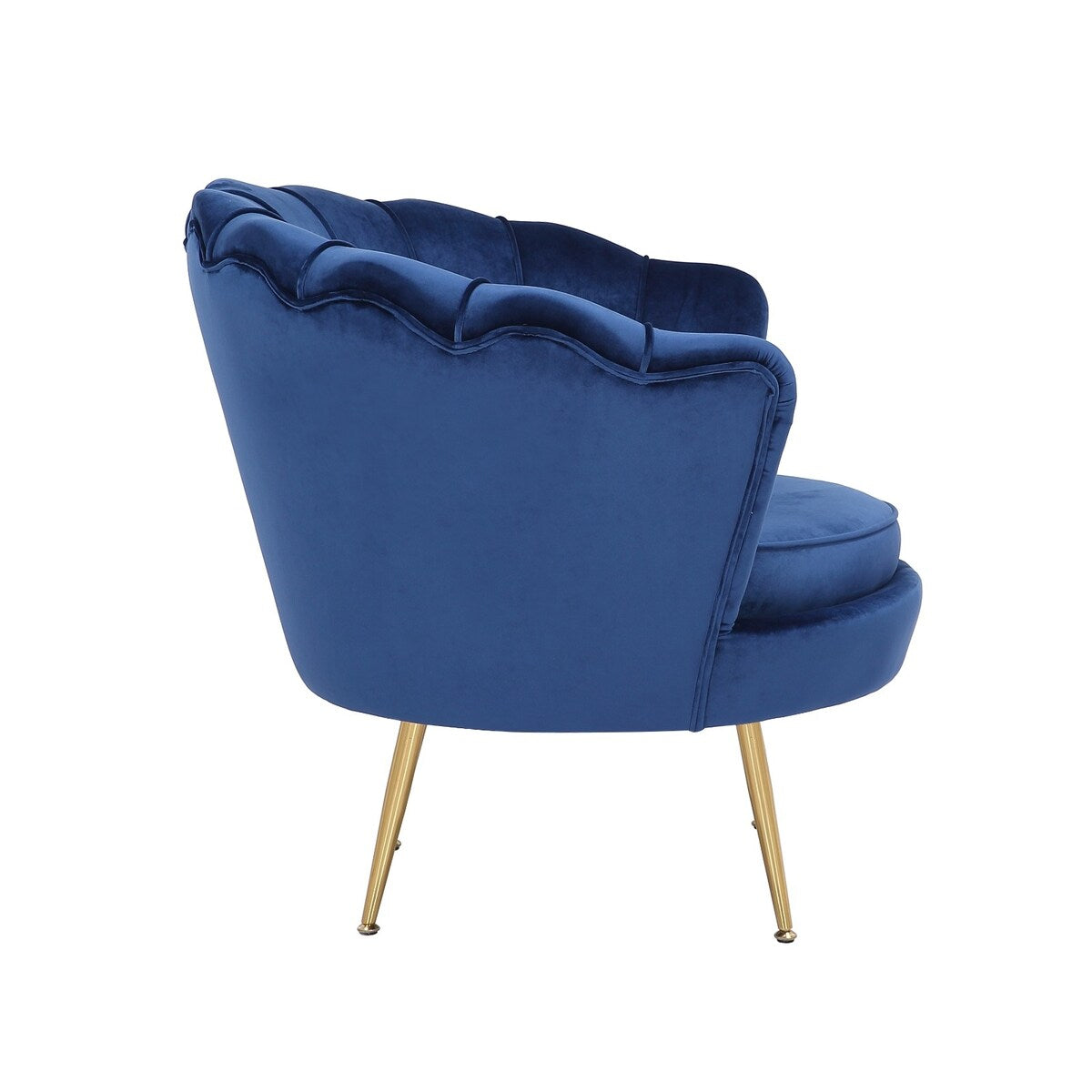 Poltrona in velluto blu - 29'' H x 32,5'' L x 31,5'' P