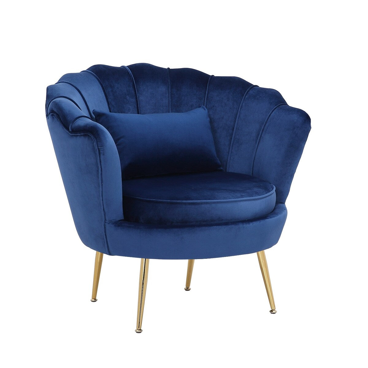 Poltrona in velluto blu - 29'' H x 32,5'' L x 31,5'' P