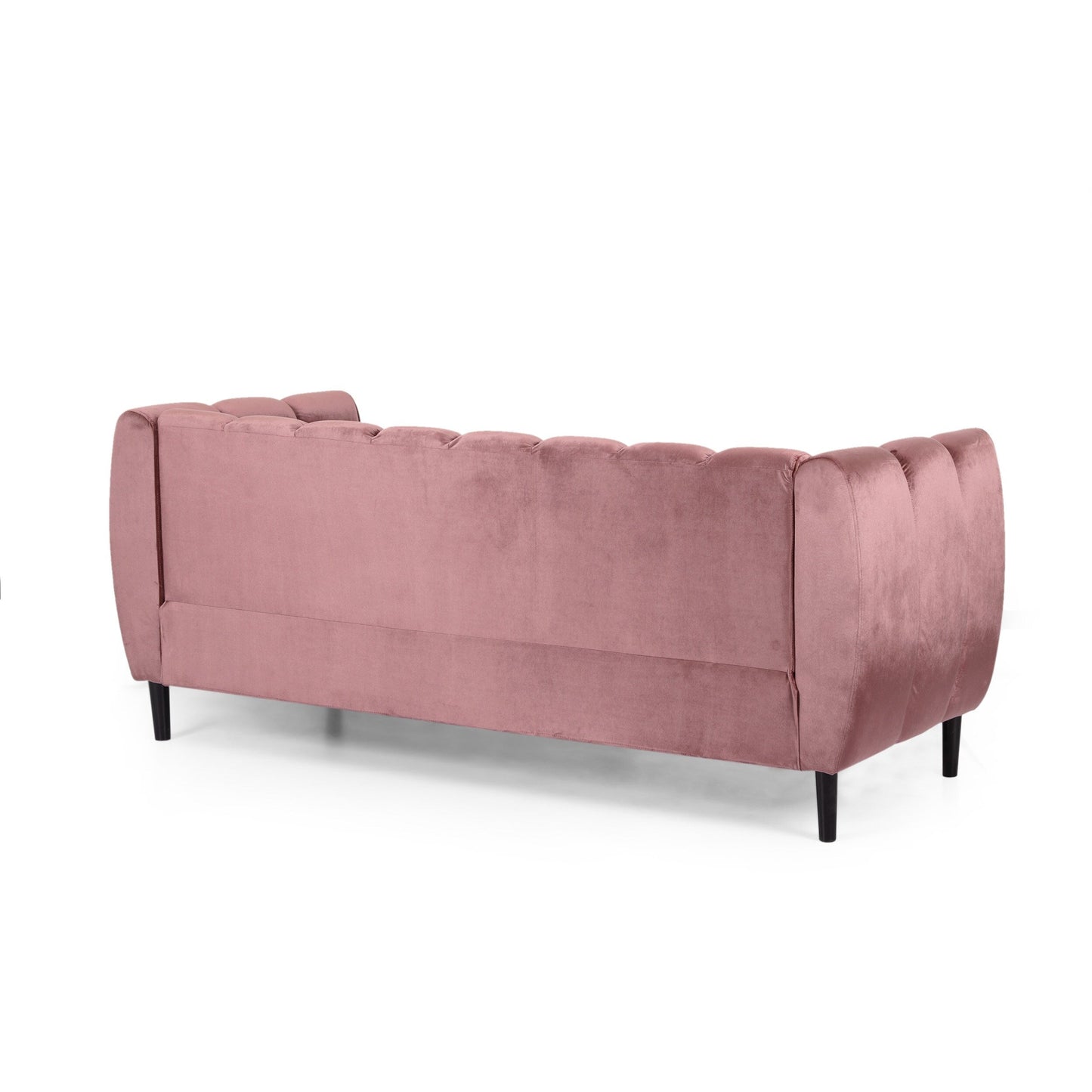 Divano a 3 posti Blush 83.25 con rivestimento in velluto e gambe in legno di betulla per soggiorno