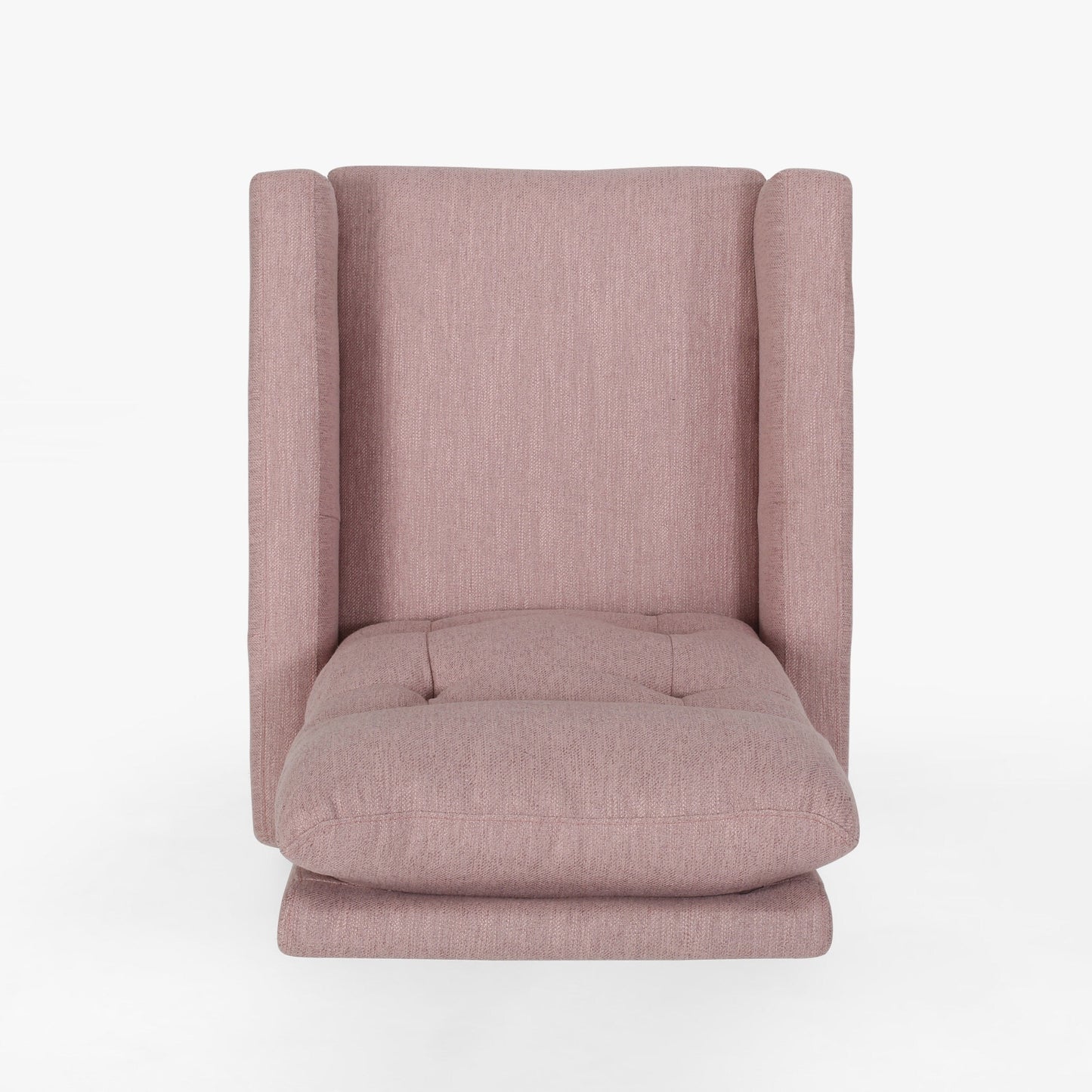 Poltrona reclinabile girevole moderna imbottita in tessuto Blush con poggiapiedi e schienale imbottito
