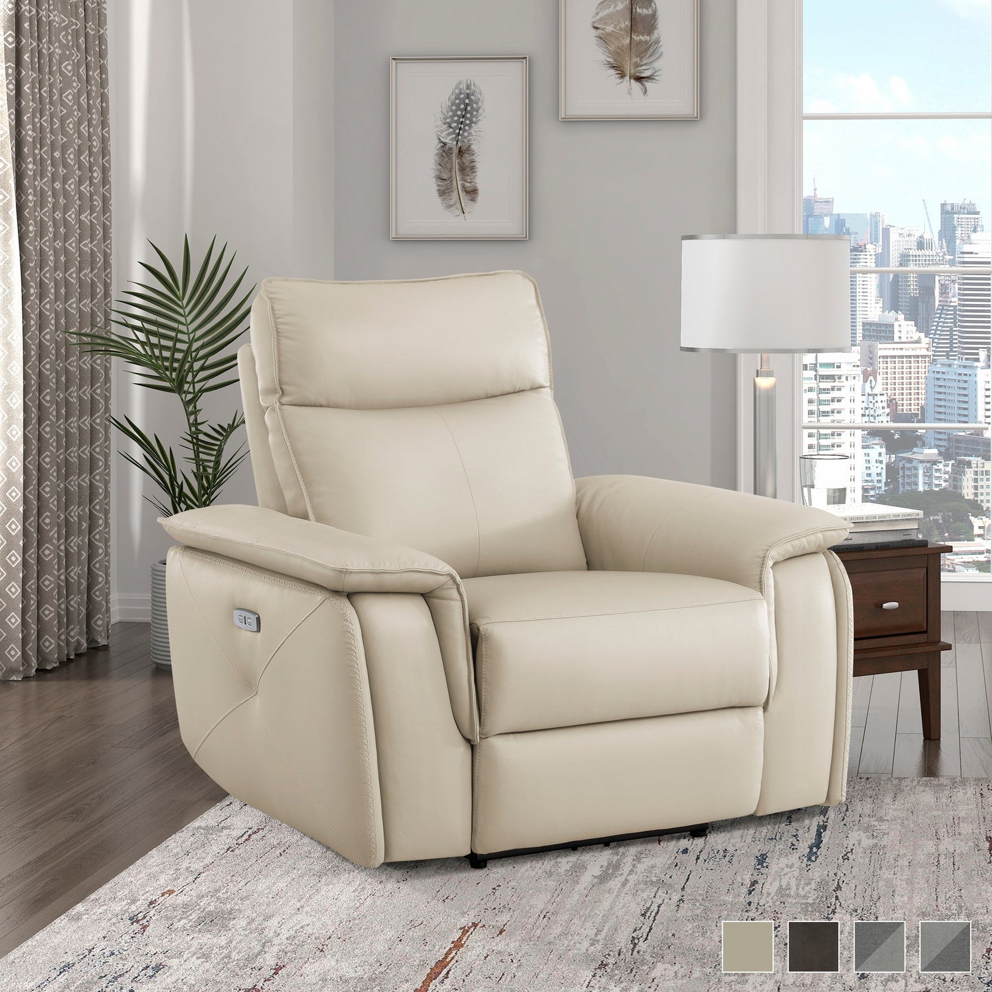 Poltrona reclinabile elettrica Blythe Leather Match