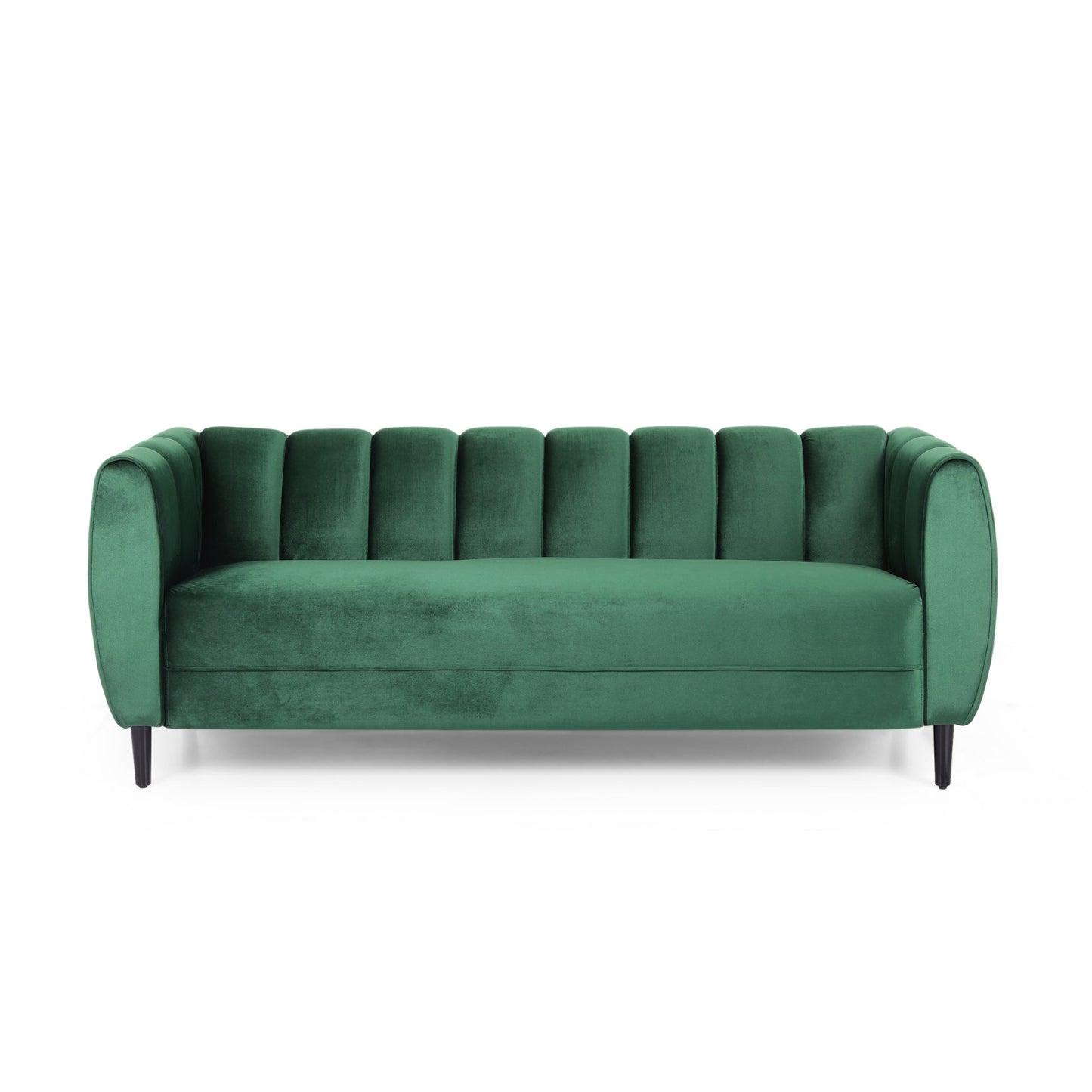 Divano moderno Bobran in velluto a 3 posti di Christopher Knight Home - 30,00 P x 83,25 L x 30,25 A