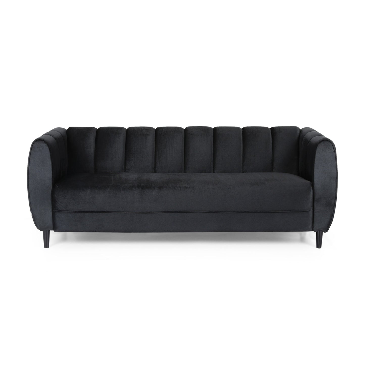 Divano moderno Bobran in velluto a 3 posti di Christopher Knight Home - 30,00 P x 83,25 L x 30,25 A