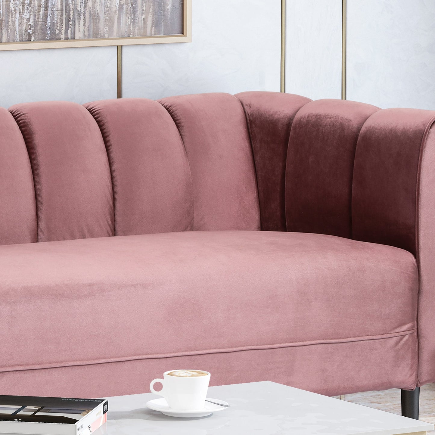 Divano moderno Bobran in velluto a 3 posti di Christopher Knight Home - 30,00 P x 83,25 L x 30,25 A