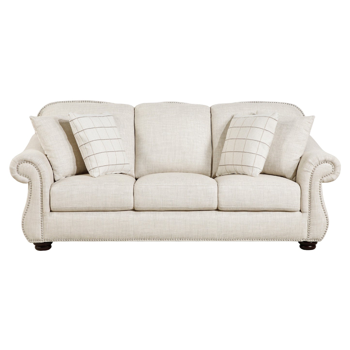 Divano Boro con 4 cuscini decorativi da 85 pollici, tessuto beige morbido