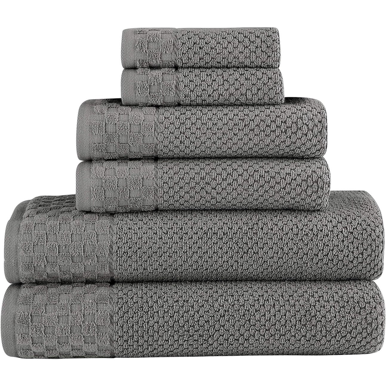 Collezione Boston Towel, lussuosi e morbidi asciugamani in cotone turco, 2 grandi asciugamani da bagno, 2 salviette e 2 asciugamani per le mani (set da 6)