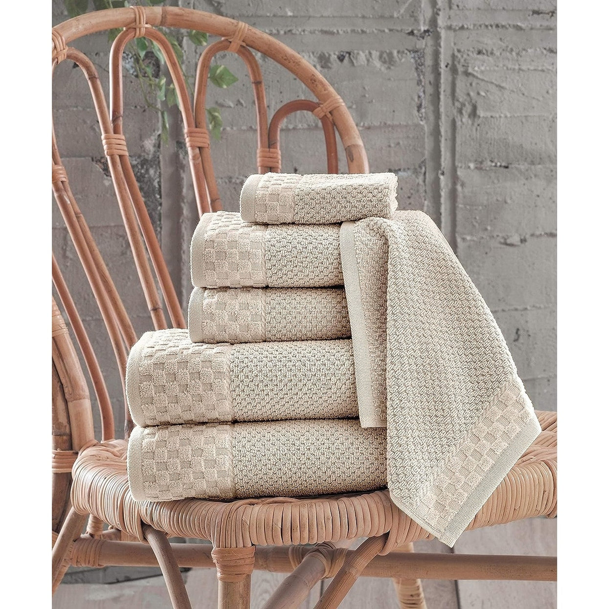 Collezione Boston Towel, lussuosi e morbidi asciugamani in cotone turco, 2 grandi asciugamani da bagno, 2 salviette e 2 asciugamani per le mani (set da 6)