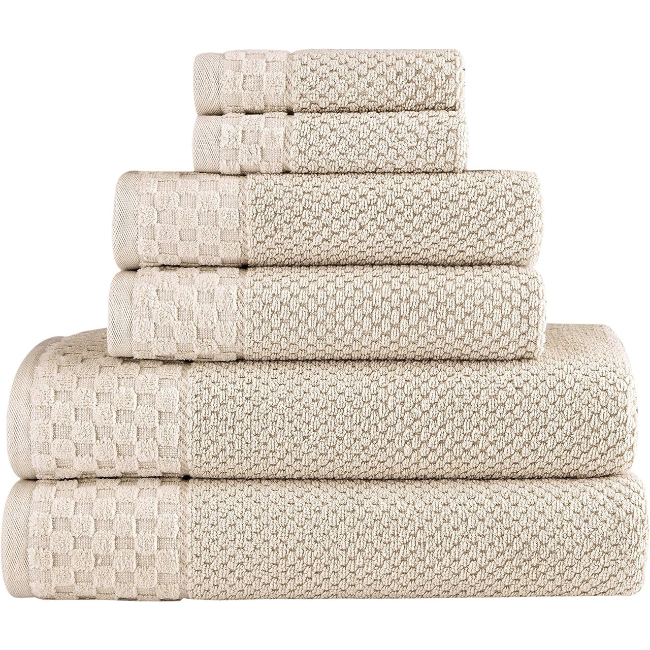 Collezione Boston Towel, lussuosi e morbidi asciugamani in cotone turco, 2 grandi asciugamani da bagno, 2 salviette e 2 asciugamani per le mani (set da 6)