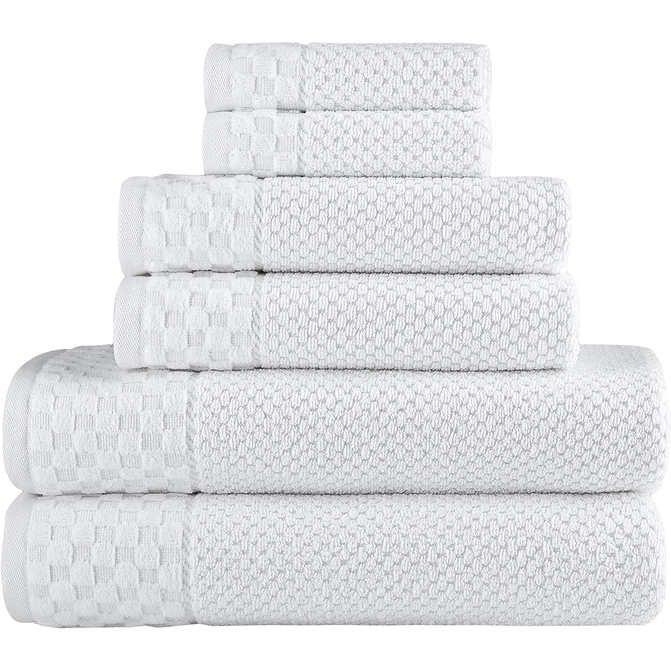 Collezione Boston Towel, lussuosi e morbidi asciugamani in cotone turco, 2 grandi asciugamani da bagno, 2 salviette e 2 asciugamani per le mani (set da 6)