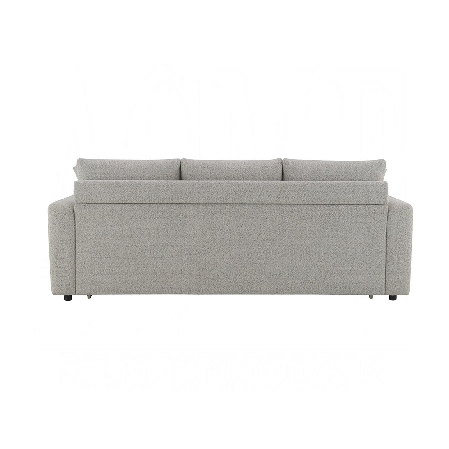 Divano imbottito in tessuto bouclé con letto estraibile, colore grigio