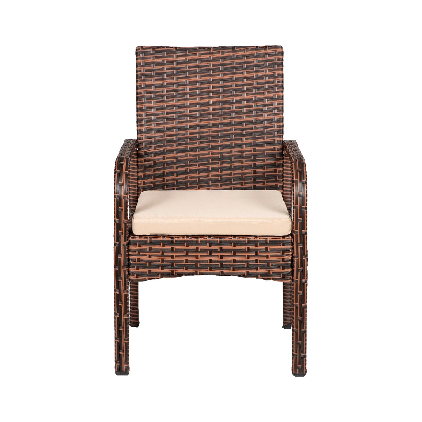 Set da patio bistrot in vimini Bradbury Outdoor da 3 pezzi con cuscini