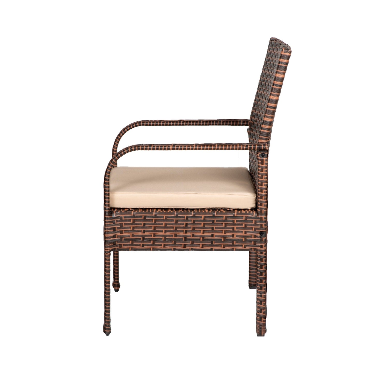 Set da patio bistrot in vimini Bradbury Outdoor da 3 pezzi con cuscini