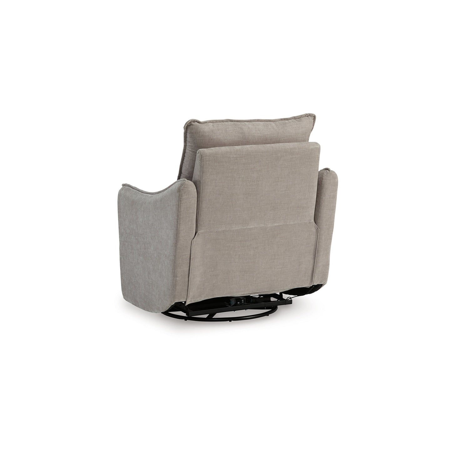 Poltrona reclinabile girevole elettrica Bradley, poliestere grigio, schienale con cuscino
