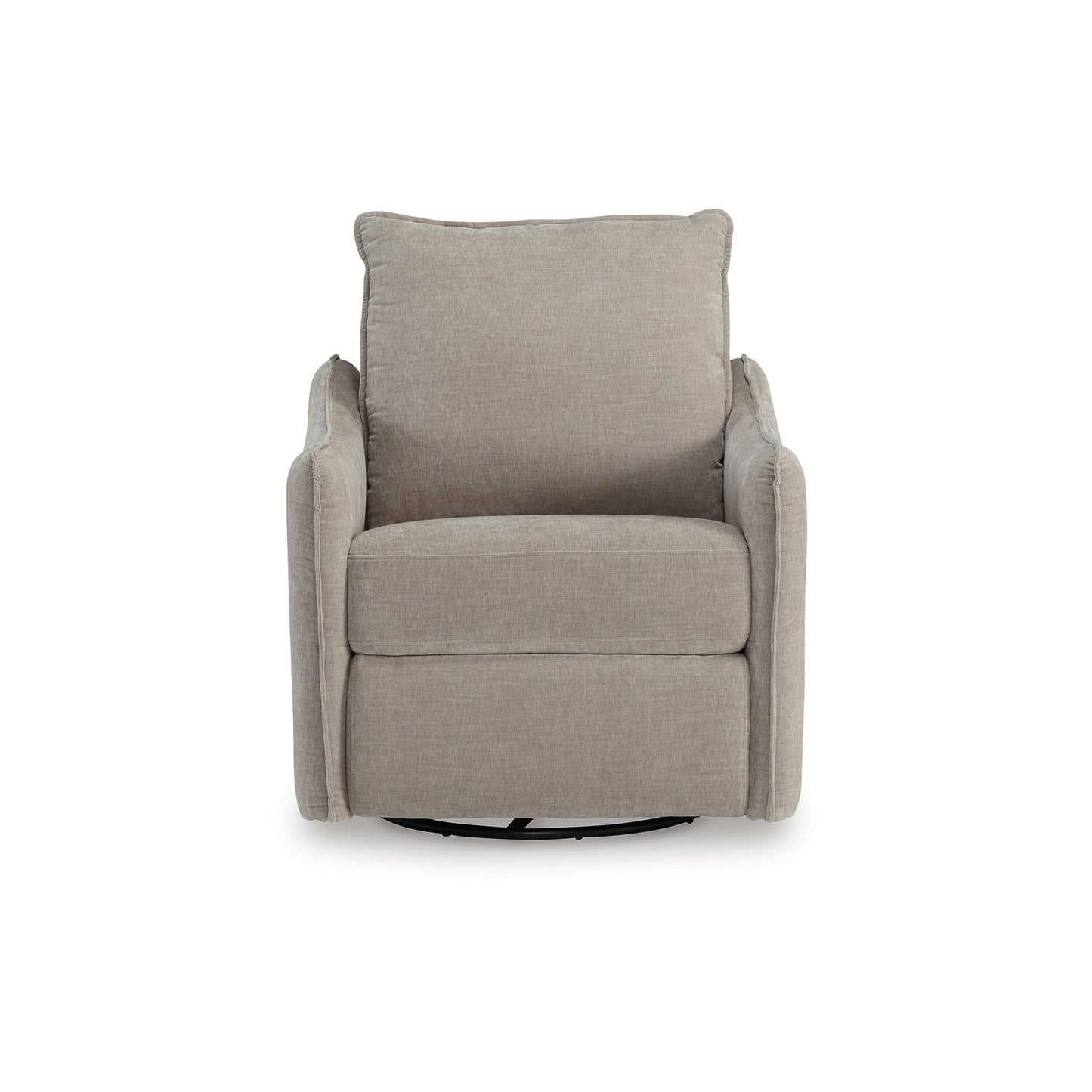 Poltrona reclinabile girevole elettrica Bradley, poliestere grigio, schienale con cuscino