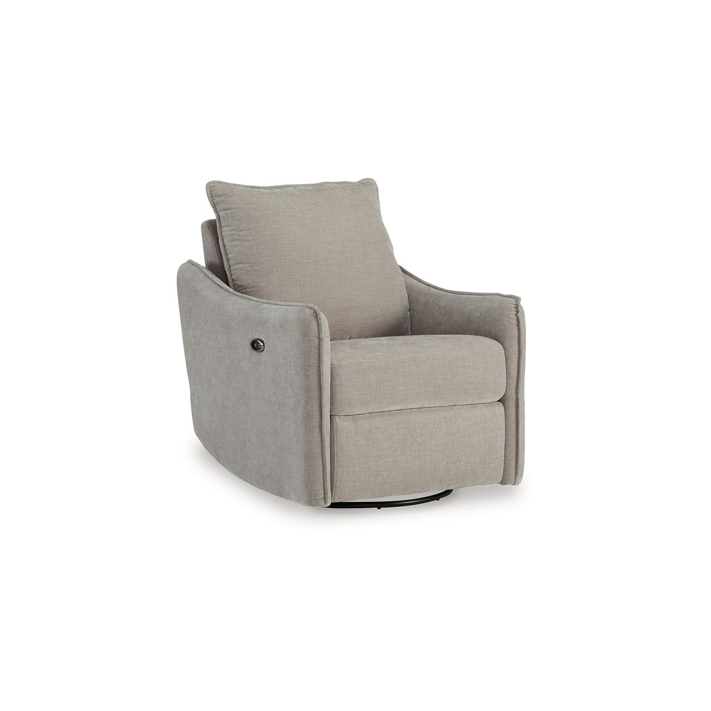 Poltrona reclinabile girevole elettrica Bradley, poliestere grigio, schienale con cuscino